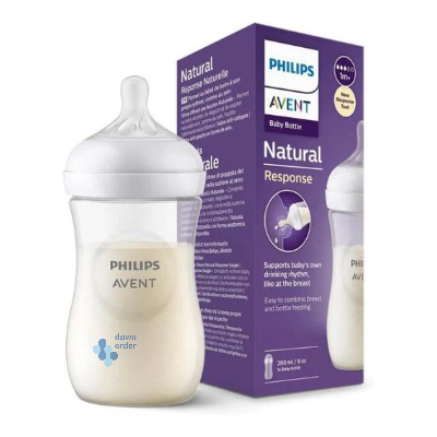 Avent Natural Response (260 Ml) With Soother Free