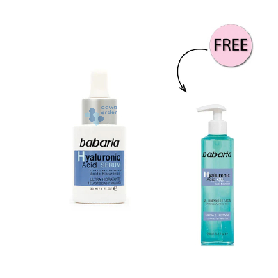 Babaria Hyaluronic Acid Pack(H.A Serum(30Ml)+Facial Cleansing Gel Free(200Ml))